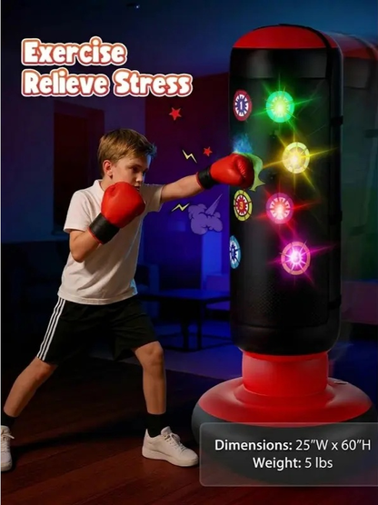 Interactive Kids Punching Bag with Music, Lights & Scoring Games