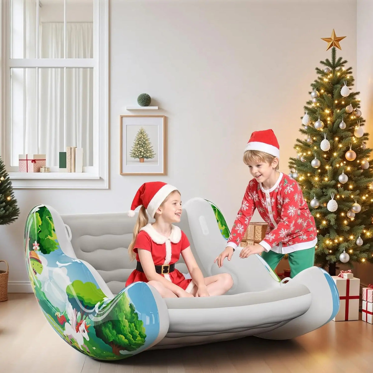 Kids Inflatable Rocking Chair – Cozy Cloud Chair for Reading, Relaxing & Play (Ages 3-8)