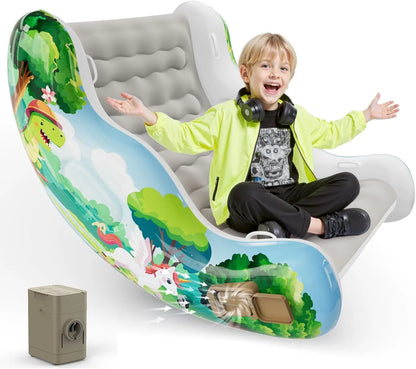 Kids Inflatable Rocking Chair – Cozy Cloud Chair for Reading, Relaxing & Play (Ages 3-8)