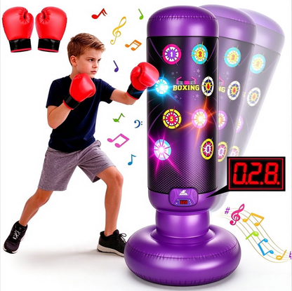 Interactive Kids Punching Bag with Music, Lights & Scoring Games
