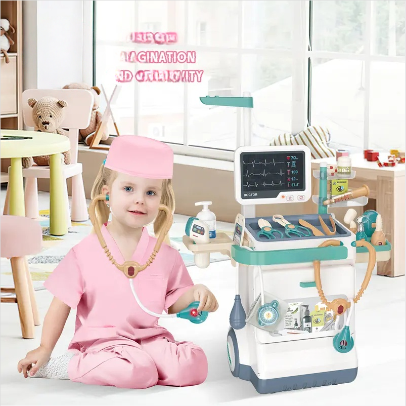 Kids Pretend Doctor Playset – 16-Piece Medical Station with Lights & Sounds