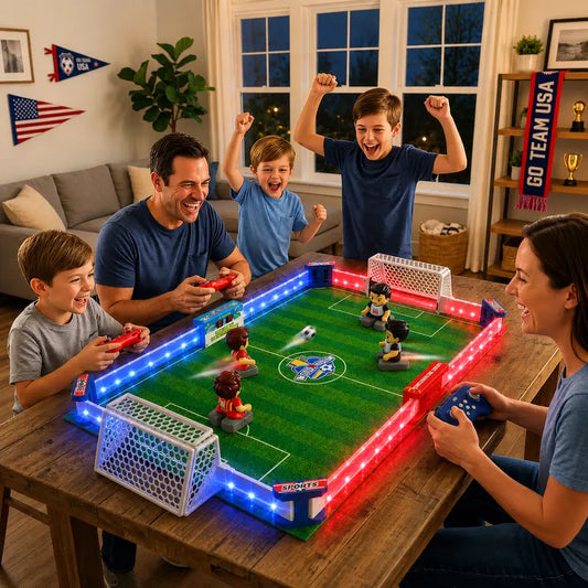 Light-Up Tabletop Soccer Game with LED Lights & Sound Effects