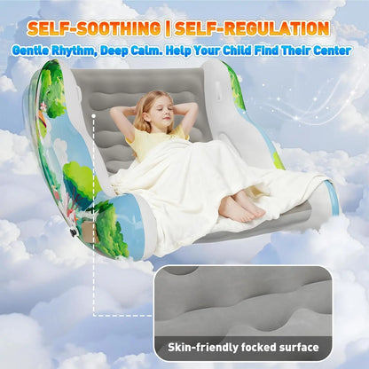 Kids Inflatable Rocking Chair – Cozy Cloud Chair for Reading, Relaxing & Play (Ages 3-8)