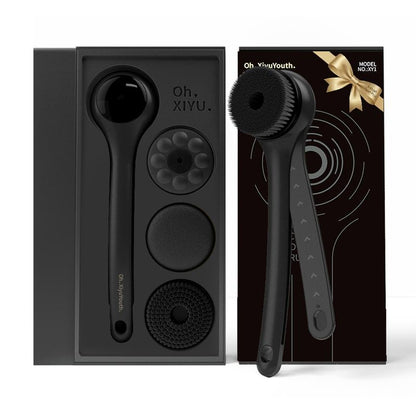Silicone & Bristle Electric Body Brush - Dual-Handle Waterproof Spin Exfoliating Tool, Spa Luxury Body Care Accessory Set for Bacne Care & Stress Relief, Rechargeable 3-Piece Skin Health Kit (2 Months Daily Use, Ideal Gift), Body Care Tool