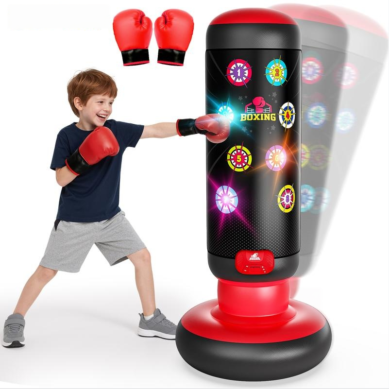 Interactive Kids Punching Bag with Music, Lights & Scoring Games