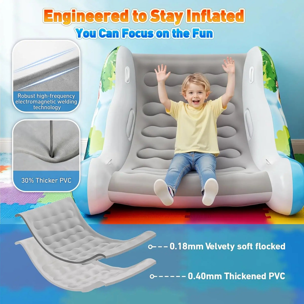 Kids Inflatable Rocking Chair – Cozy Cloud Chair for Reading, Relaxing & Play (Ages 3-8)