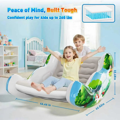 Kids Inflatable Rocking Chair – Cozy Cloud Chair for Reading, Relaxing & Play (Ages 3-8)