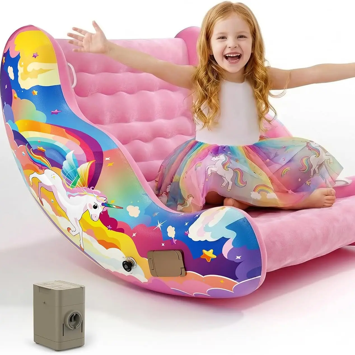 Kids Inflatable Rocking Chair – Cozy Cloud Chair for Reading, Relaxing & Play (Ages 3-8)