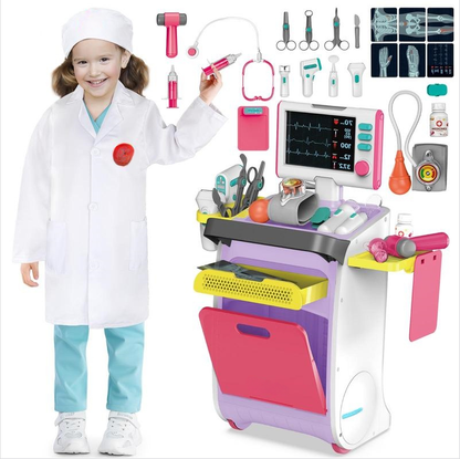 Kids Pretend Doctor Playset – 16-Piece Medical Station with Lights & Sounds